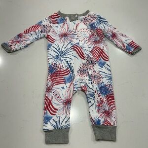 Burt's Bees Baby 0-3mo One Piece Flag Patriotic 4th Of July  American Flag